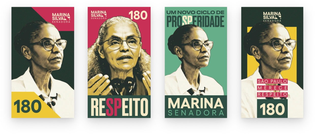 Cartazes e Adesivos da Campanha Marina Silva 180